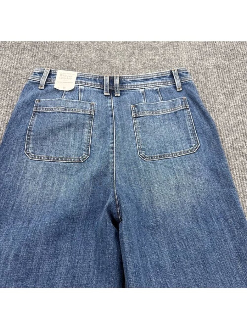 Talbots Wide Leg Crop Jeans Medium Wash Denim High Rise Relaxed Womens Sz 12 NEW - Picture 9 of 10